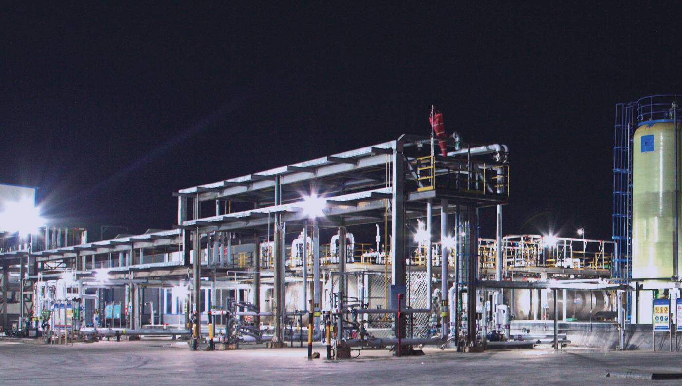 Partner producer plant at night, Binzhou, Shandong