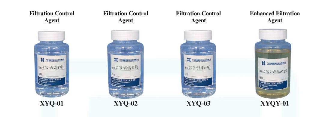 Oilfield working samples: filtration control agents XYQ-01, XYQ-02, XYQ-03 and enhanced agent XYQY-01